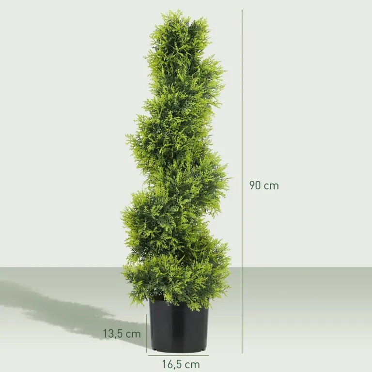 Konstgjord Cypress i Spiralform Växt i 90 cm Konstgjort Spiralt Träd