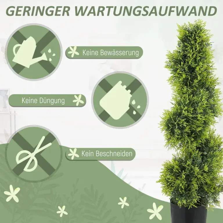 Konstgjord Cypress i Spiralform Växt i 90 cm Konstgjort Spiralt Träd