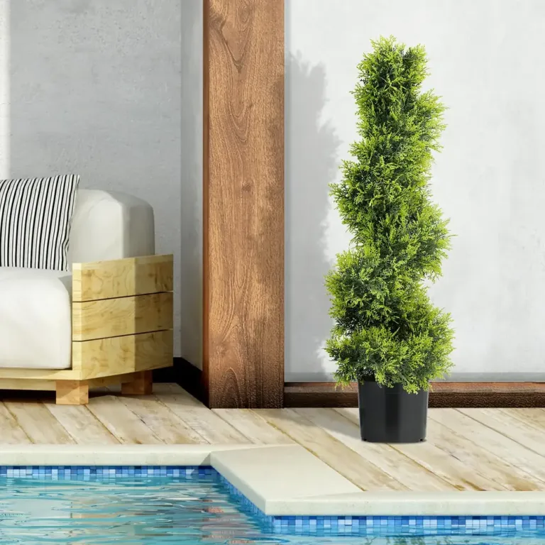 Konstgjord Cypress i Spiralform Växt i 90 cm Konstgjort Spiralt Träd