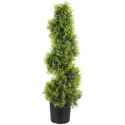 Konstgjord Cypress i Spiralform Växt i 90 cm Konstgjort Spiralt Träd