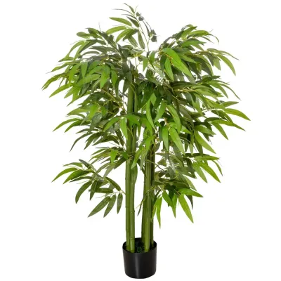 Konstgjord Växt Bambu Konstträd i Kruka Grön 140 cm Konstväxt