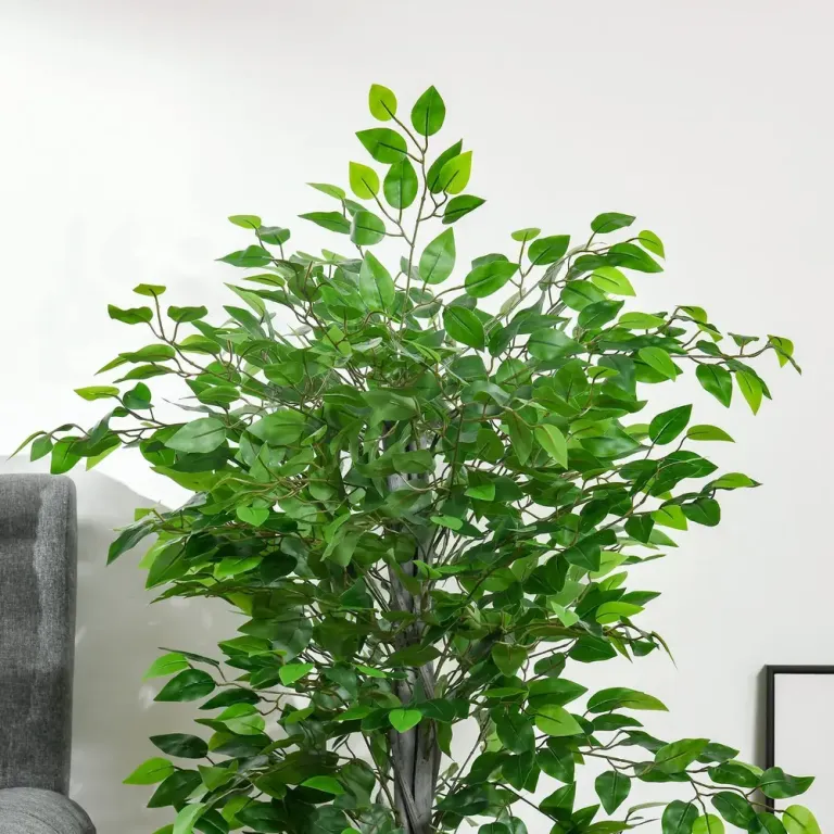 Konstgjord Växt Ficus Konstträd i Kruka Grön 135 cm Ficusväxt Plast