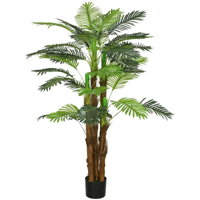 Konstgjord Växt Palm Grön av Plast Konstträd 36 160 cm Realistiska