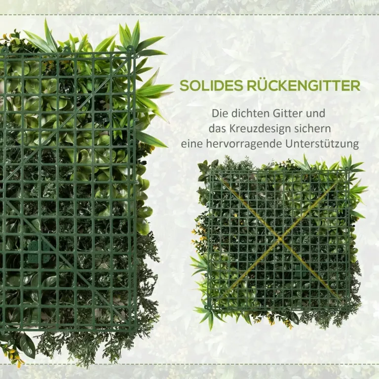 Konstgjord Växtvägg 12-Pack Uv-skyddad Beständig Häckpanel