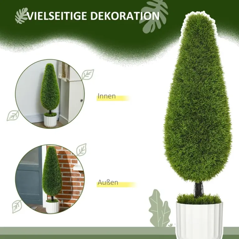 Konstgjorda Cypressväxter i Kruka 2-Pack 90 cm, Grön