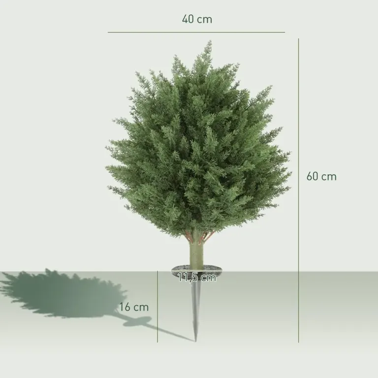 Konstgjorda Växter 2-Pack och Cypress 387, Grön Konstväxt Plast