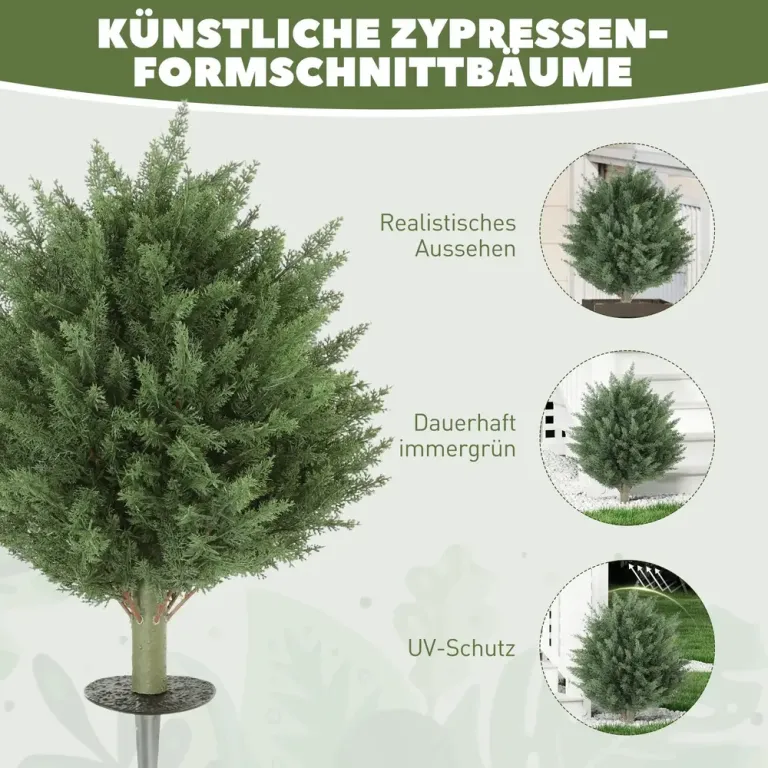 Konstgjorda Växter 2-Pack och Cypress 387, Grön Konstväxt Plast