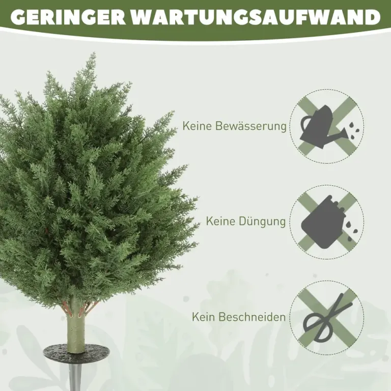 Konstgjorda Växter 2-Pack och Cypress 387, Grön Konstväxt Plast