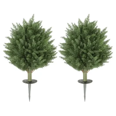 Konstgjorda Växter 2-Pack och Cypress 387, Grön Konstväxt Plast