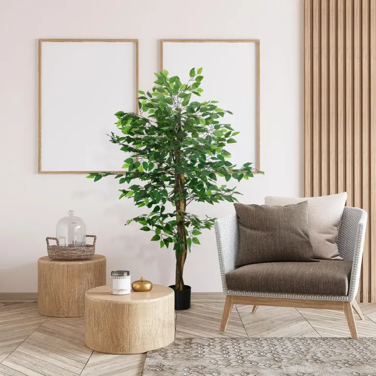 Konstgjort Ficusträd Naturtrogen med Kruka Grön 150 cm Konstgjord