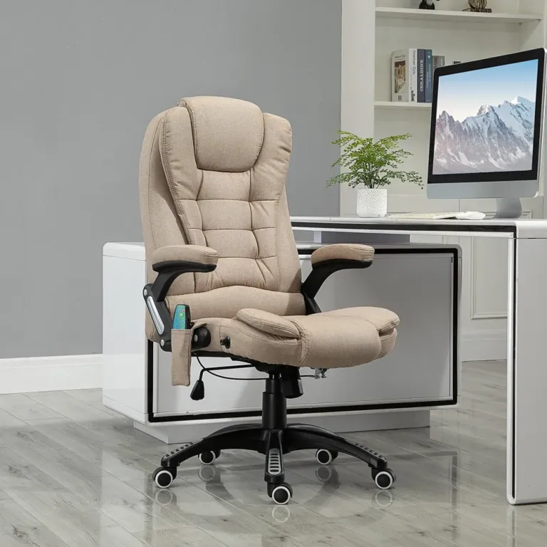 Ergonomisk Kontorsstol med Massage & Värme Brun Massagefunktion