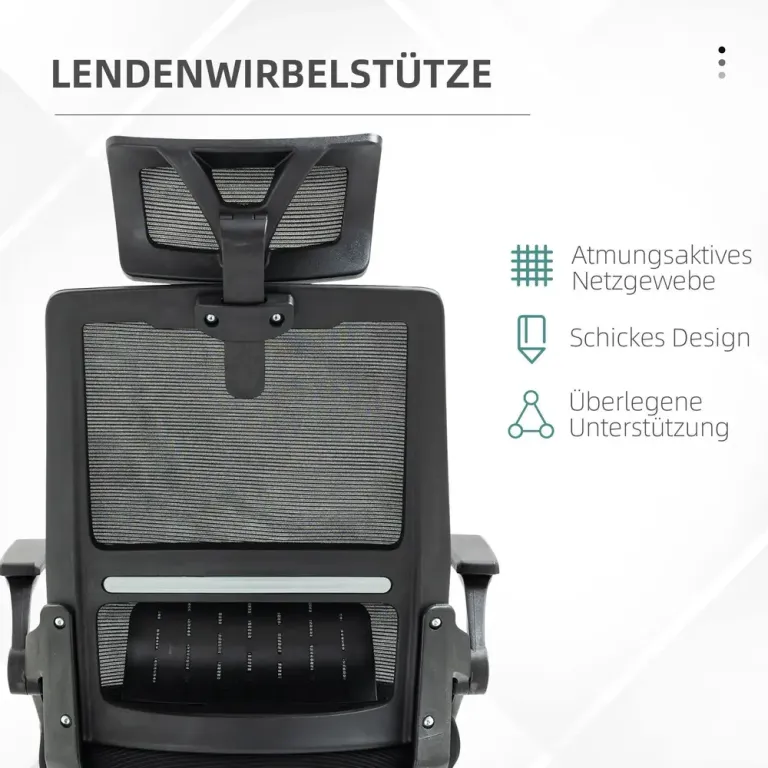 Kontorsstol Datorstol Svart av Mesh och Metall Ergonomisk Fällbara