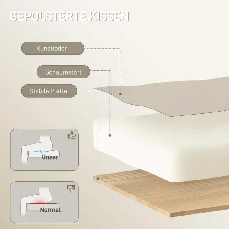 Kontorsstol Ergonomisk Beige och Svart Konstläder Fotstöd Steglös