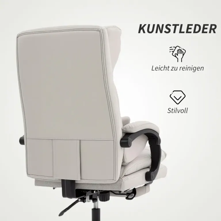 Kontorsstol Ergonomisk Ljusgrå Konstläder och Metall