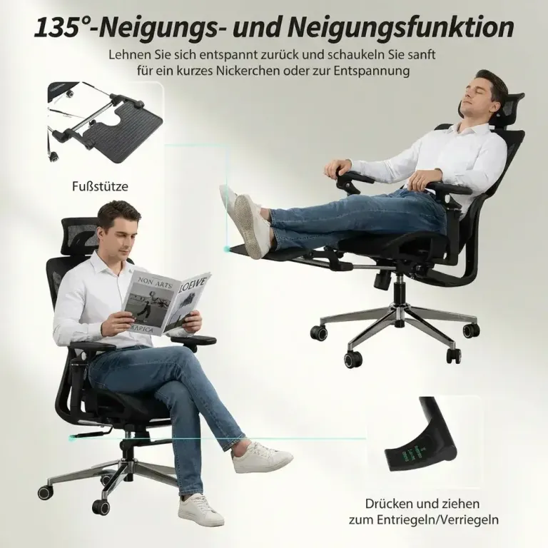 Kontorsstol Ergonomisk Svart Mesh och Plast för Hemmakontor Ryggstöd