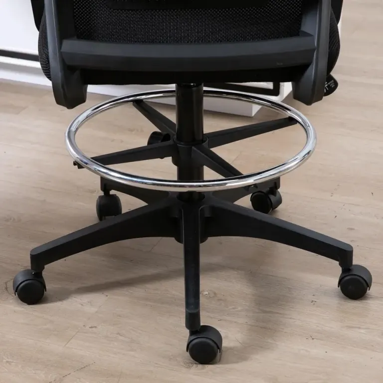 Kontorsstol Höj- och Sänkbar Skrivbordsstol med Fotstöd Ergonomisk