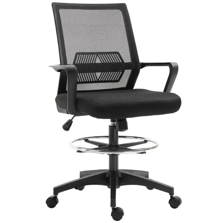 Kontorsstol Höj- och Sänkbar Skrivbordsstol med Fotstöd Ergonomisk