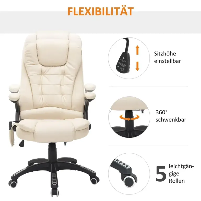 Kontorsstol Massagestol 6-Punkts Vibrationsmassage