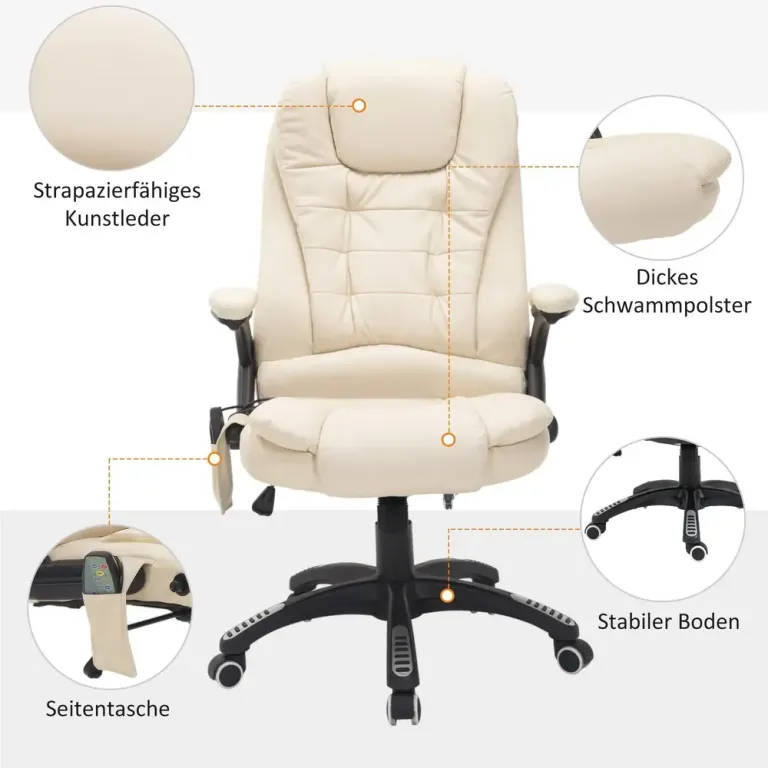 Kontorsstol Massagestol 6-Punkts Vibrationsmassage
