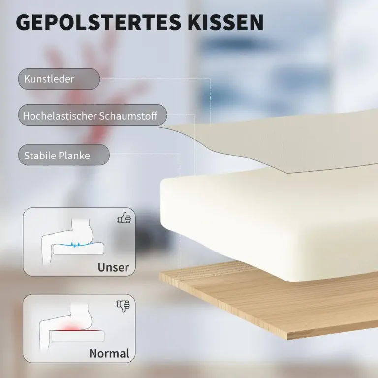 Kontorsstol med Fotstöd Beige Konstläder för Hemmakontor