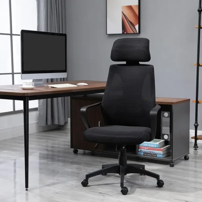 Kontorsstol med Gungfunktion Höjdjusterbar Nackstöd Ergonomisk