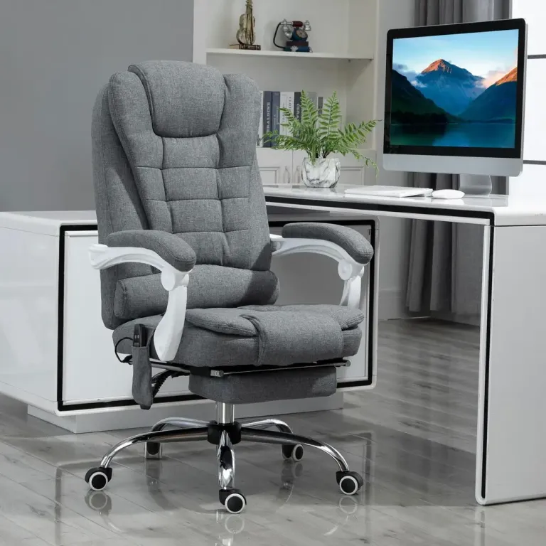 Kontorsstol med Massage- och Värmefunktion Fällbart Ergonomisk