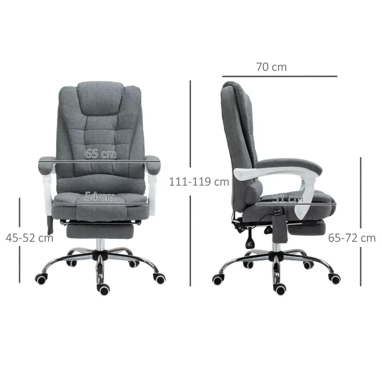 Kontorsstol med Massage- och Värmefunktion Fällbart Ergonomisk