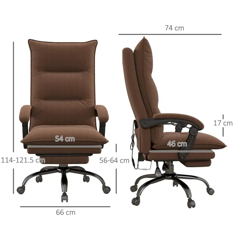 Kontorsstol med Massage- och Värmefunktion Samt Fotstöd Ergonomisk