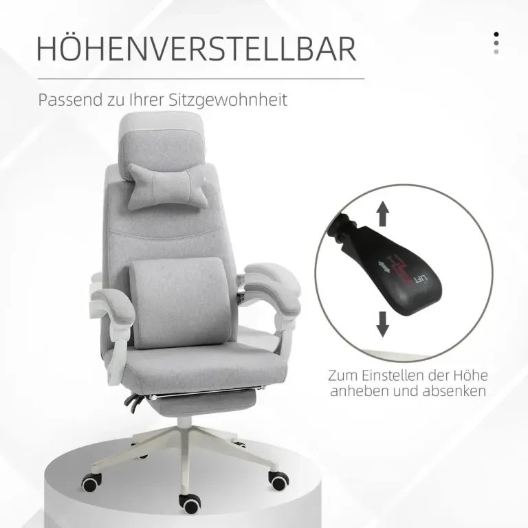 Ergonomisk Gamingstol med Utdragbart Fotstöd Skrivbordsstol