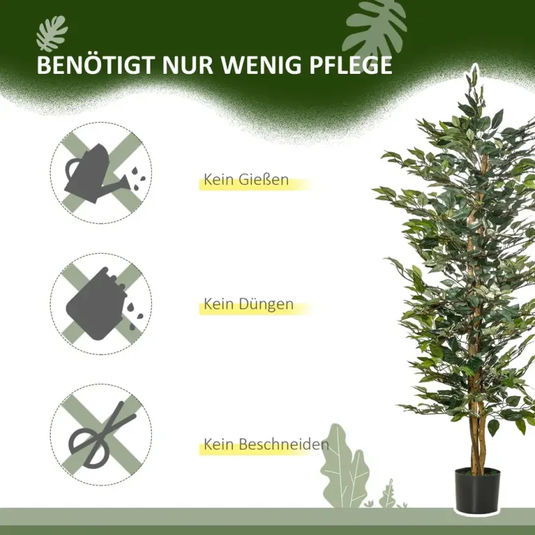 Konstgjort Ficusträd Konstgjorda Växter i Kruka 150 cm Konstväxt