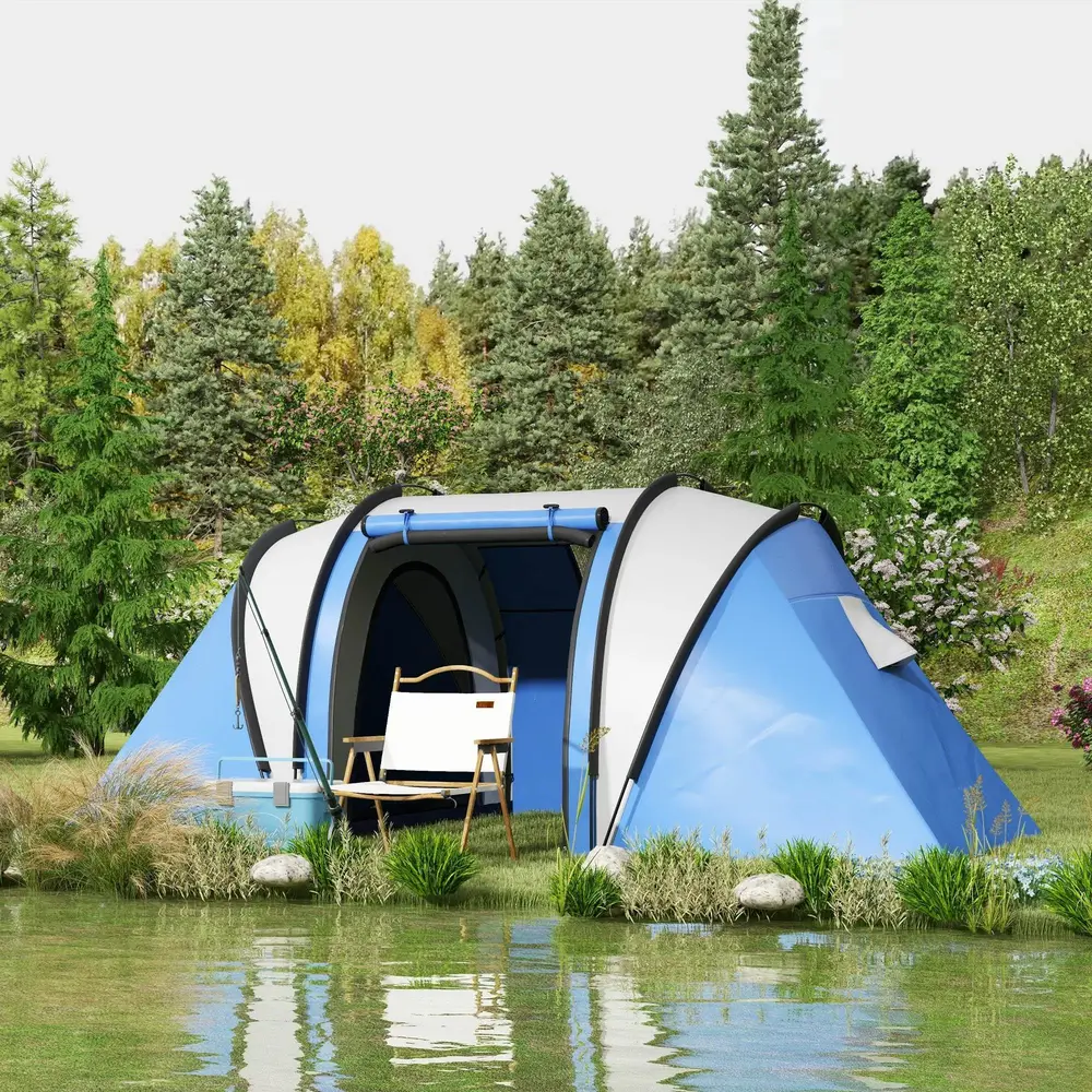 Campingtält Familjetält för 4-5 Personer Grön av Polyester