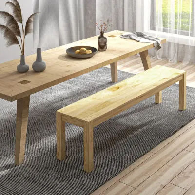 Matsalsbänk i Massiv Furu 3 Personer Natur 150 x 33 x 45 cm