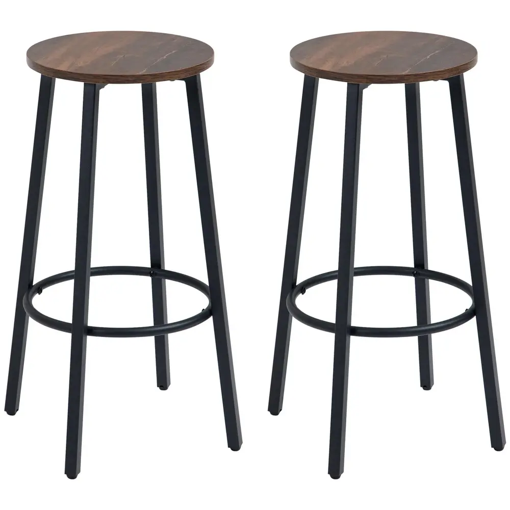 Köksbarstolar Barstolar Set om 2 Brun av 42 x 42 x 65 Cm