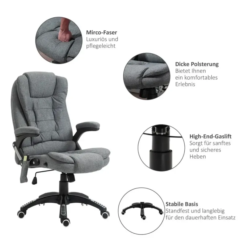 Ergonomisk Gamingstol Kontorsstol med Massage & Värme