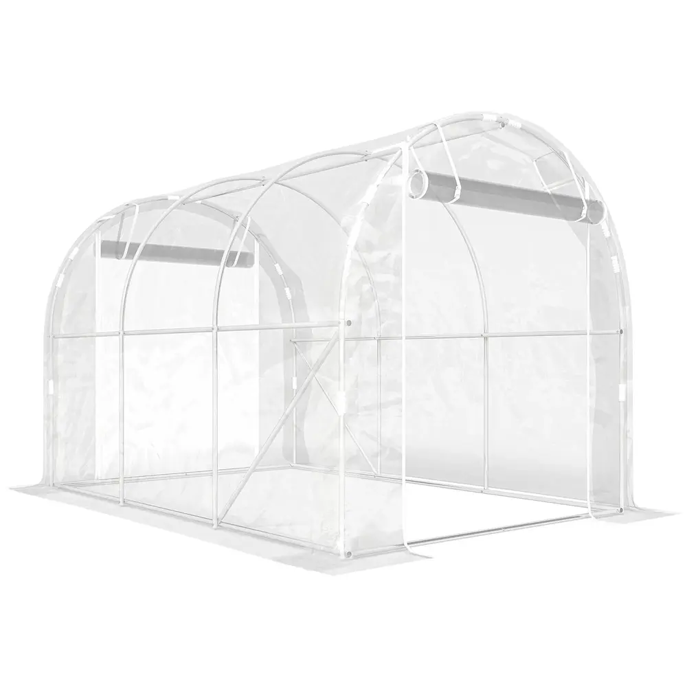Växthus Tunnel Stor Transparent PE-Plast och Stål
