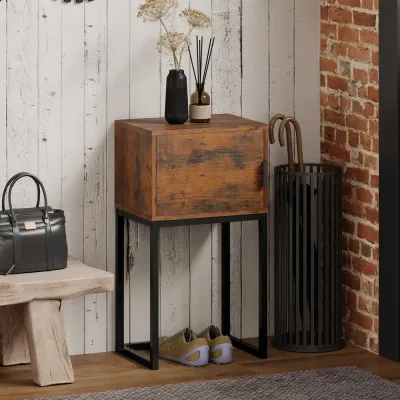 Konsolbord Smalt Skåp Industriell Design Vardagsrum, Brun