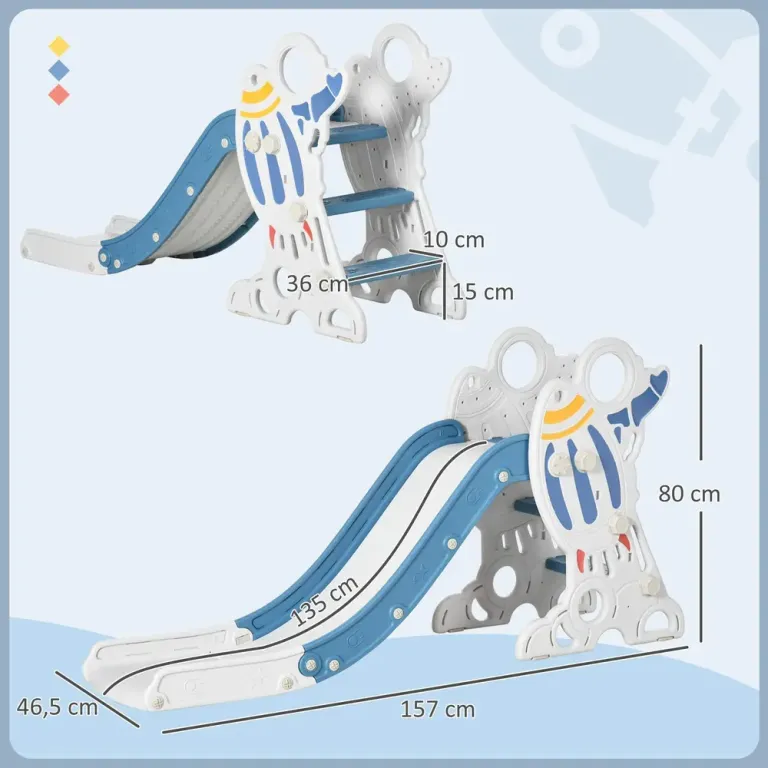Rutschkana för Barn med Raketdesign Småbarn Inomhus Utomhus
