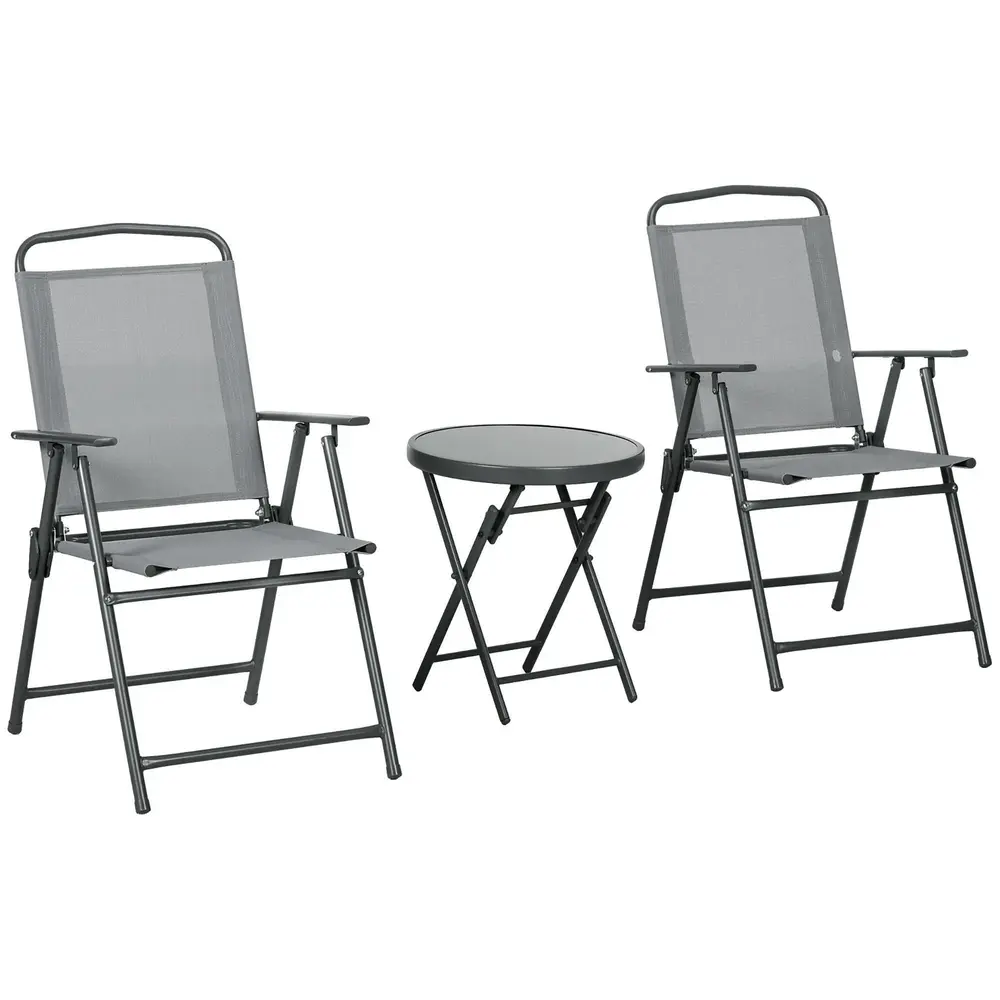 Trädgårdsmöbler Bistroset Ljusgrå av Stål 53,5 x 64 x 93 Cm