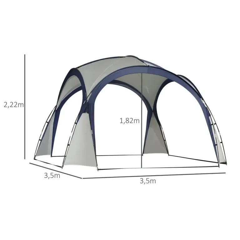 Kupolformat Partytält och Rymligt 3,5 x 3,5 x 2,3 m