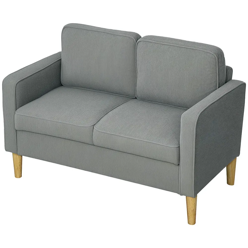 Soffa Loveseat 2-Sits Liten Soffa Ljusgrå 117 x 63 x 79 Cm