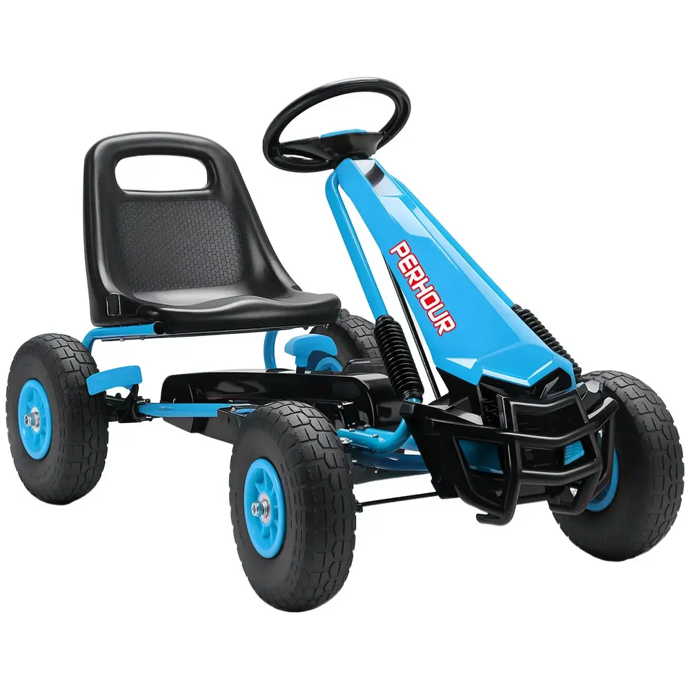 Trampbil Go-Kart Blå Metall och Plast för Barn 3-8 År