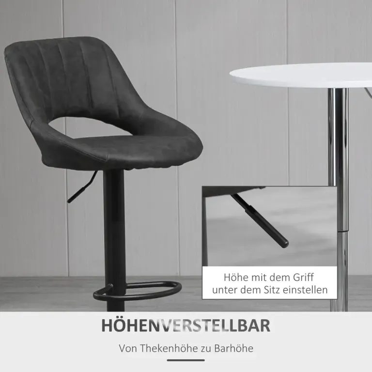 Barstolar Köksstolar Set om 2 Grå 44 x 49 x 90-110 cm