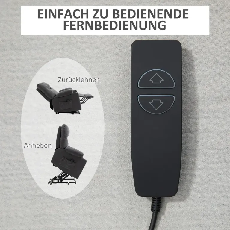 Elektrisk Relaxfåtölj TV-Stol Mörkgrå av Flanelllook Ståhjälp