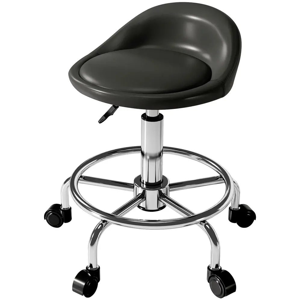 Rullande Pall Salongspall med Ryggstöd Svart av 59-75 Cm