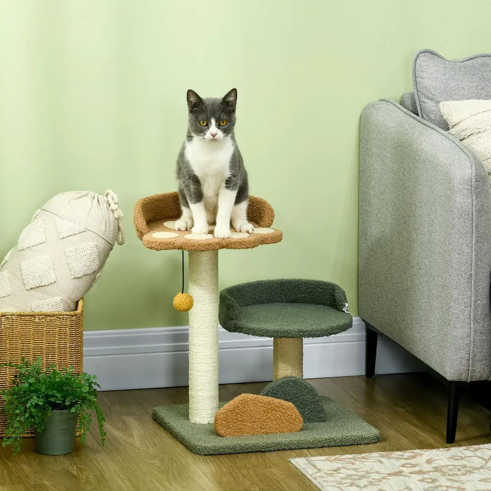 Klöspelare Klösträd Beige av Sisal och Plysch 52 Cm