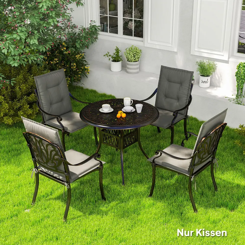 Stolsdynor Sittdynor Set 4 Ljusgrå 108 x 50 x 5 Cm