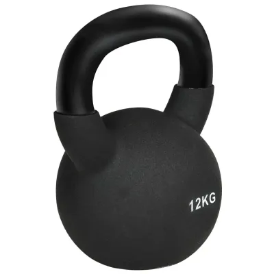 Kettlebell i Stål med Plastbeläggning 12 kg, Svart