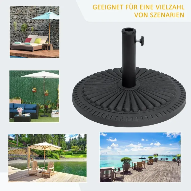 Rund Parasollfot i Cement Parasollstativ 49 cm