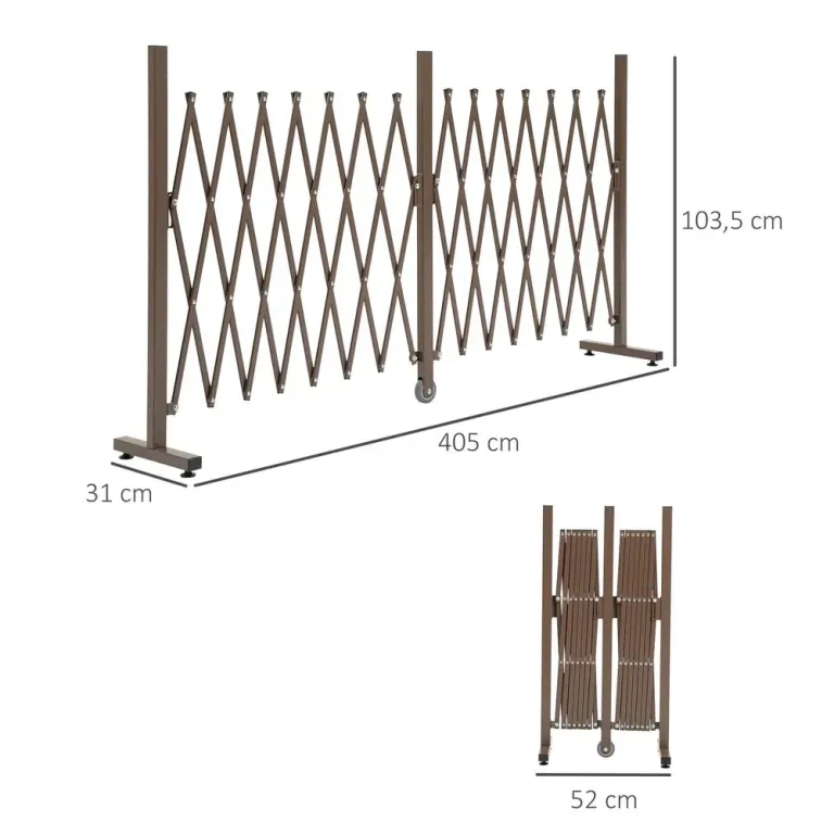 Lång Saxgrind Utdragbar Barriär Aluminium 52 Utdragbart