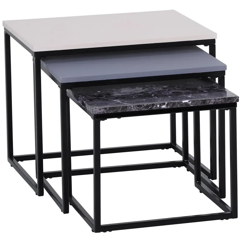 Soffbord med Metallunderrede Stilrent Sidobord MDF-Skiva